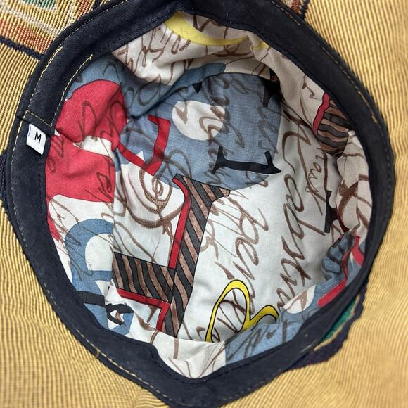 Vintage 1990s Abstract Sofa Print Tapestry Bucket Hat Size M Retro Streetwear - Picture 7 of 7